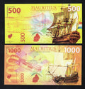 Netherlands Mauritius 50,100,500,1000 Gulden POLYMER Fantasy Banknotes  /w2