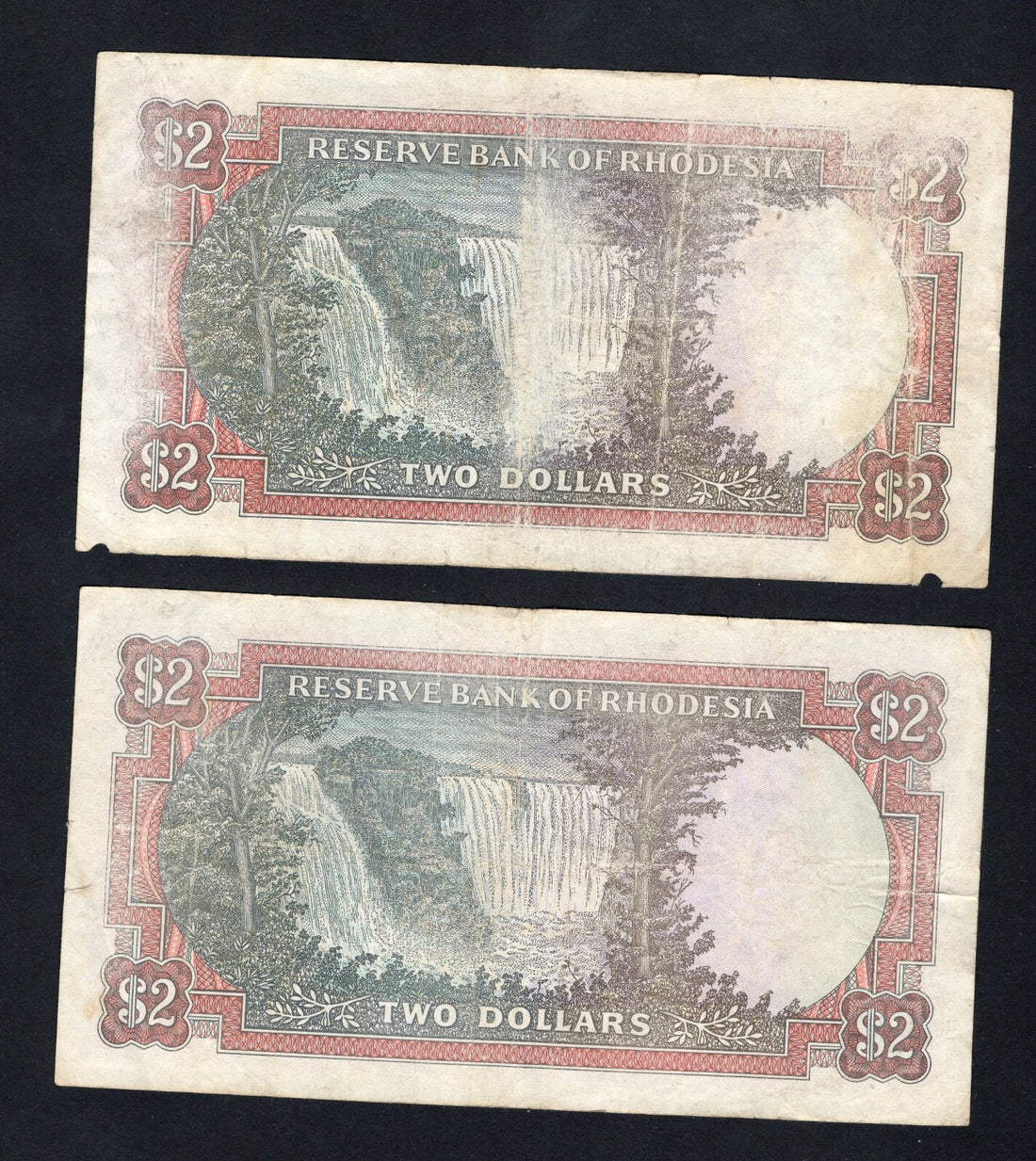 2xRhodesia 2 Dollar Used /d11