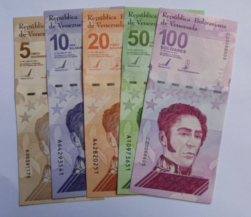 VENEZUELA BOLIVARES DIGITALES 2021 Set Of 5,10,20,50,100 - worldbanknote
