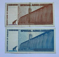 Zimbabwe 5 , 25 , 50 , 100 Billion Dollars Special Agro-Cheque  2008 Used 4 PCS