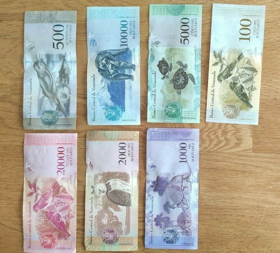 Venezuela 7 Note Set: 500 to 100000 Bolivares F. (2016/2017) - p94-100-New UNC - worldbanknote
