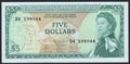 East Caribbean State $5 Dollars Banknote 1965  AUNC/f10