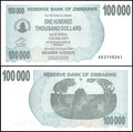 100 pcs Zimbabwe 100000 Dollars 2006 2007, UNC, 100 Pcs LOT, Consecutive, P-48b