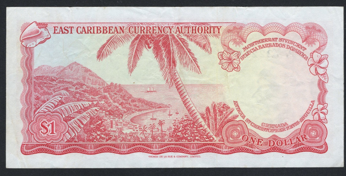 East Caribbean State $1 Dollars Banknote 1965  EF/f10