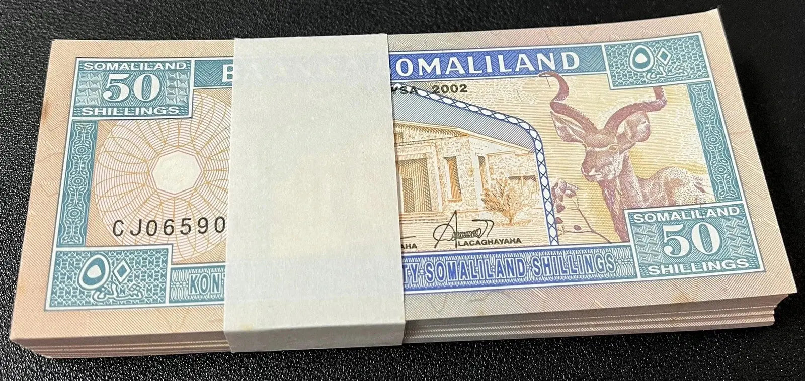 100xSomaliland 50 Shillings 2002 UNC