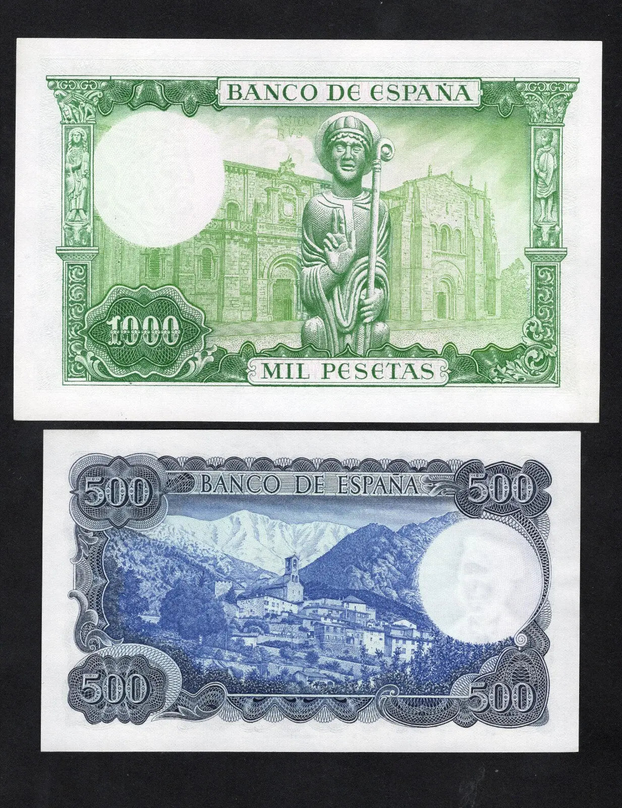Spain banknotes set 100,100, 500,1000,1000,5000 pesetas 1965/1976 AUNC/ RD9