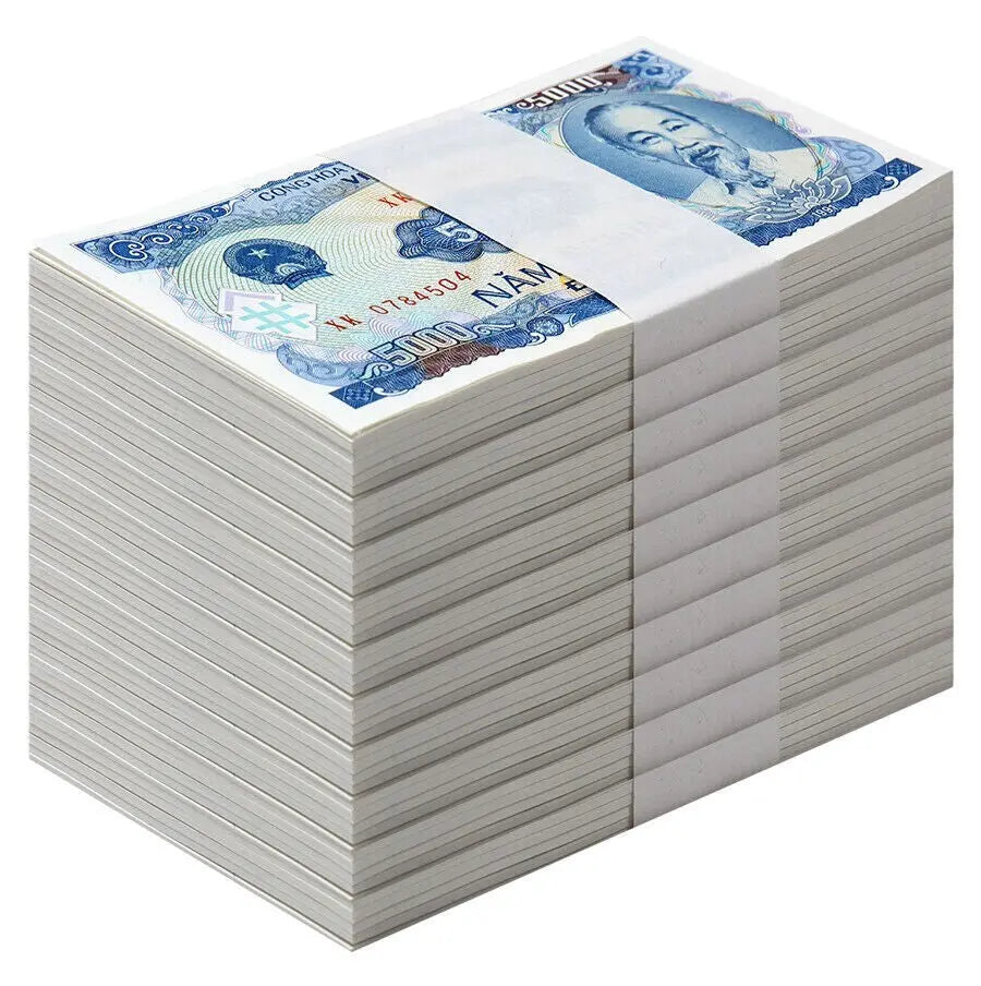 1000xVietnamese Dong 5K 5000 Banknote 1991 Vietnam VND Uncirculated UNC