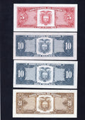 Group  of 8   Ecuador Banknotes 1986/1994 unc/c2