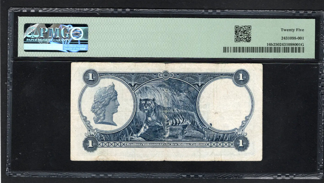 FRONT OF Malaya Straits Settlements 1935 One Dollar PMG 25 Very Fine
