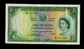 BANK OF RHODESIA AND NYASALAND RARE ONE POUND 1956 QUEEN ELIZABETH II/ref B4 - worldbanknote