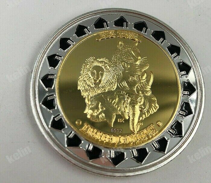 Gold Plated Zimbabwe One Hundred Trillion Dollars Buffalo Bullion Coin - worldbanknote