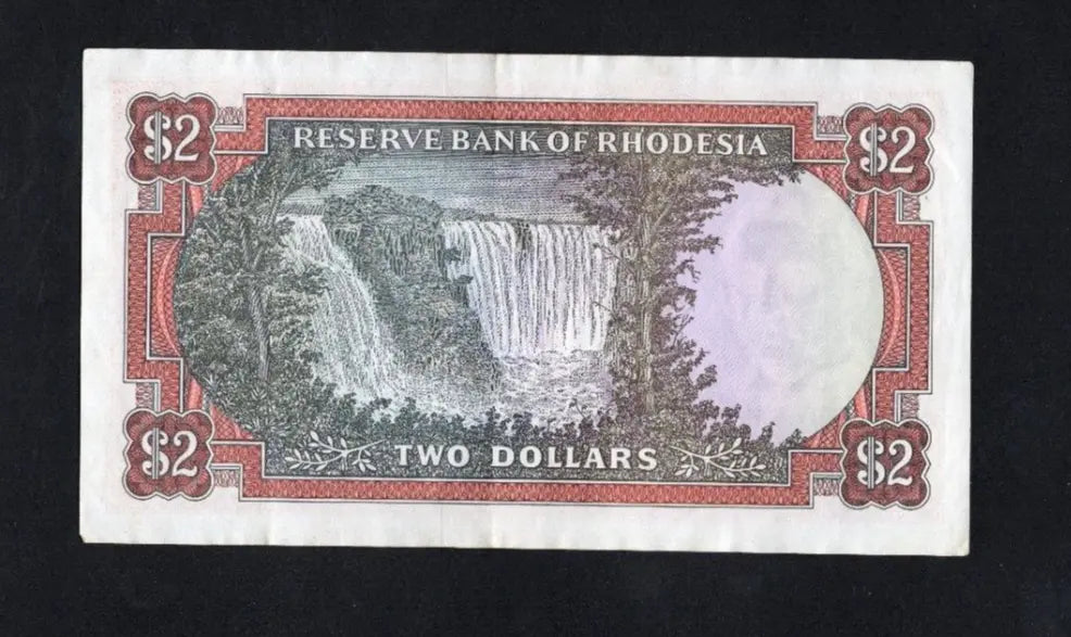 RESERVE BANK OF RHODESIA 2 DOLLARS 7TH APRIL 1975 BANKNOTE/REF D2