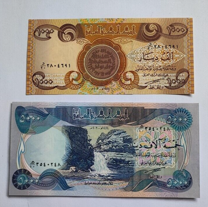 IRAQ 50 250 500 1000 5000 DINAR 2003/2023 P-90 91 92 93 94 UNC SET - worldbanknote
