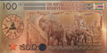 Zimbabwe 100 yottalillion Dollars Gold Foil Banknote 100 Trillion Series - worldbanknote