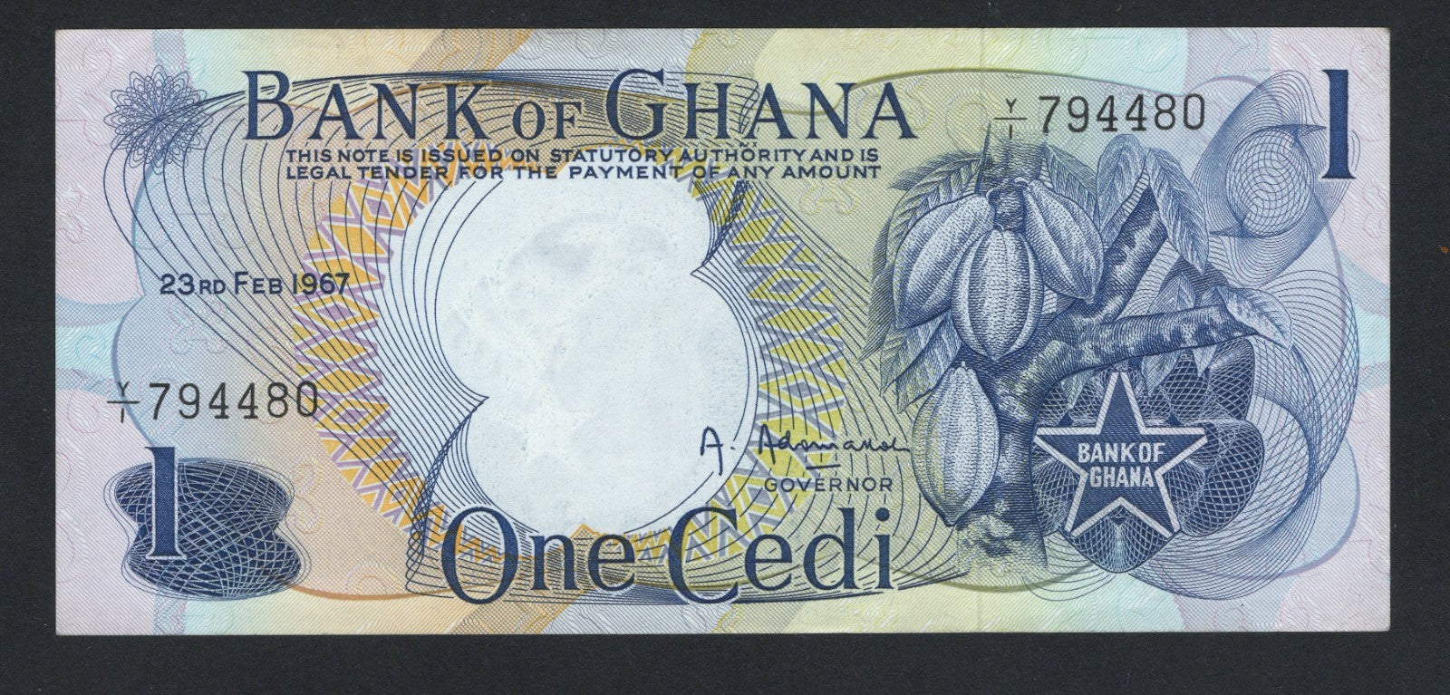 1969 Bank of GHANA One Cedi VF/F10