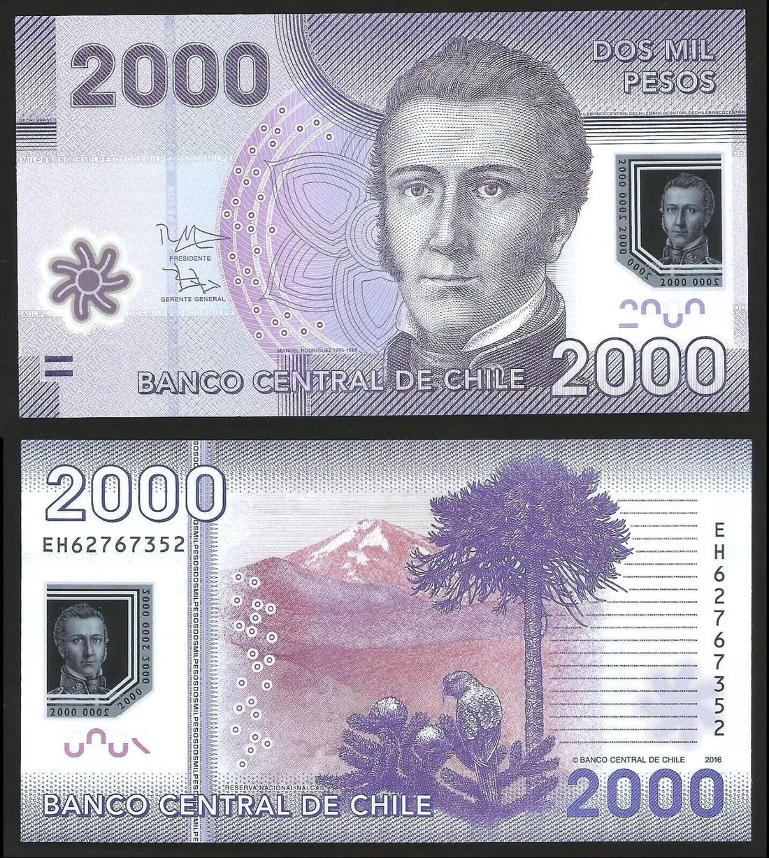 CHILE 2000 PESOS  POLYMER UNC