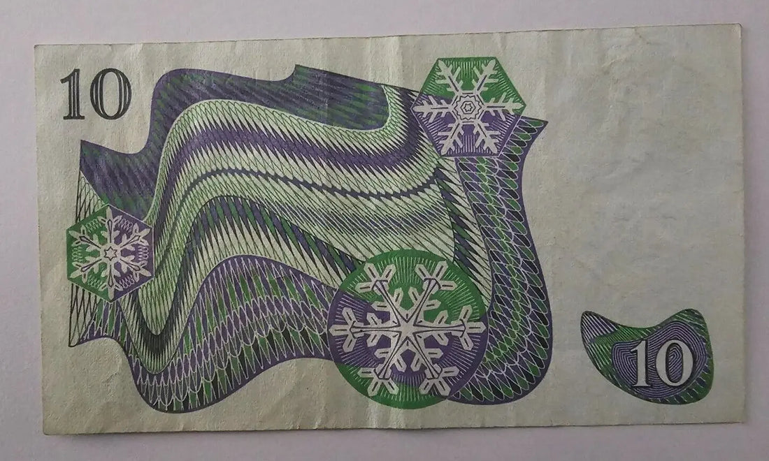 1984 Sweden 10 Kronor Banknote Used/ref d1