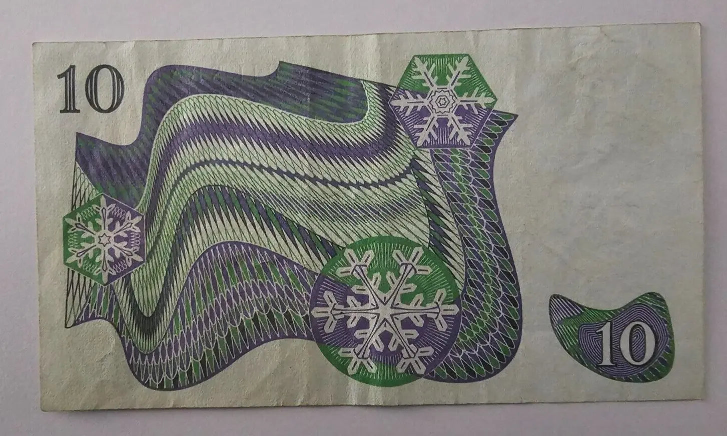 1984 Sweden 10 Kronor Banknote Used/ref d1