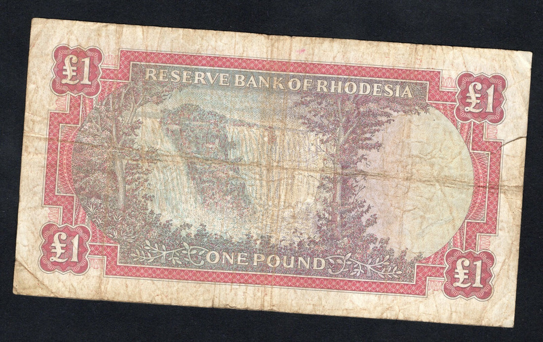 RESERVE BANK OF RHODESIA ONE POUND VERY FINE/ref d11