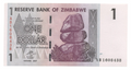 A Set Of 2 Pcs: Zimbabwe 100 Trillion And OneDollar banknotes. Genuine, UNC AA - worldbanknote
