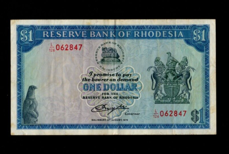 RESERVE BANK OF RHODESIA 1 DOLLAR 18TH APRIL 1979 BANKNOTE VERY FINE/REF D2 - worldbanknote