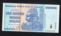 front of Zimbabwe 100 Trillion Dollar banknote. Genuine, AUNC AA Serial Number UV checked