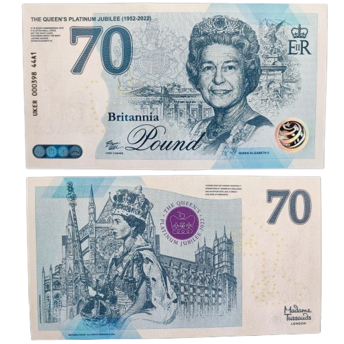 THE QUEEN'S PLATINUM JUBILEE 2022 BRITANNI COMMEMORATIVE BANKNOTE - worldbanknote