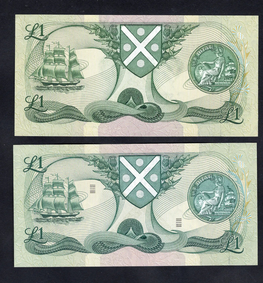 front of Bank of  scotland one pound 1970/1983  AUNC/D15