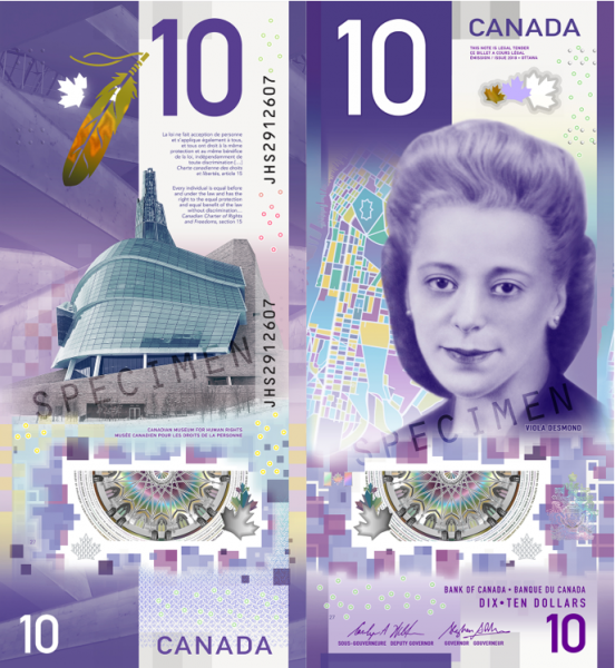 CANADA.2018..$10.POLYMER.VIOLA DESMOND UNCIRCULATED.(REF R) - worldbanknote