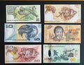 PAPUA NEW GUINEA,SET OF 6 NOTES,2-100 KINA-ALL UNC