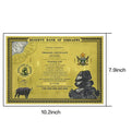 100 Trillion Dollar Gold Foil Banknote Zimbabwe Large Certificate Collectibles