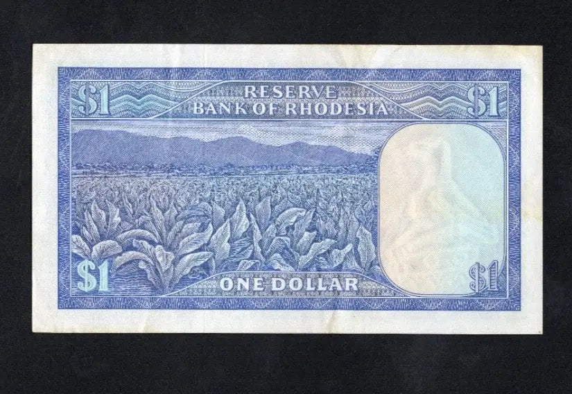 1978  RHODESIA (ZIMBABWE) 1 OLD RHODESIAN DOLLAR  BANKNOTE AFRICA AU/REF B3