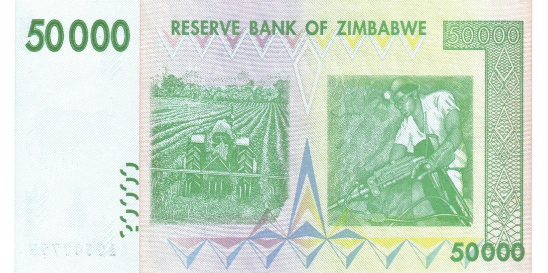 Zimbabwe 50000 Dollars 2008 P-74 Banknotes used