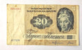 DENMARK 20 Kroner Circulated Banknote/ref d2
