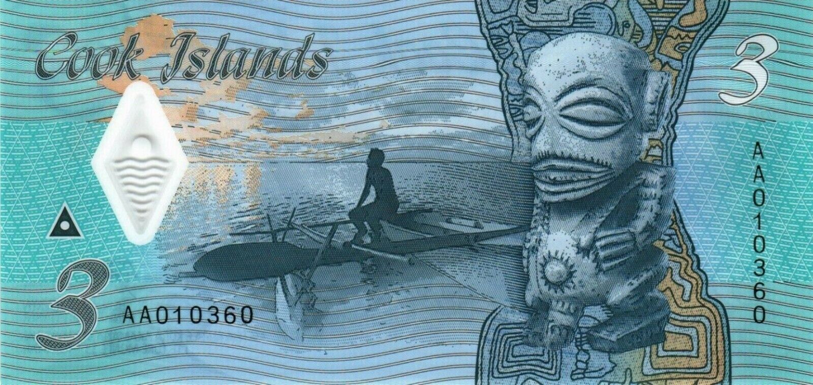 Cook Islands 3 Dollars. 1992. Commemorative. Uncirculated. - worldbanknote