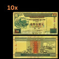 10xHong Kong 500 Million Dollars Gold Foil Banknote Lion HK Bond 1995
