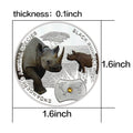 Endangered Animal Species Black Rhinoceros Silver Plated Coins - worldbanknote