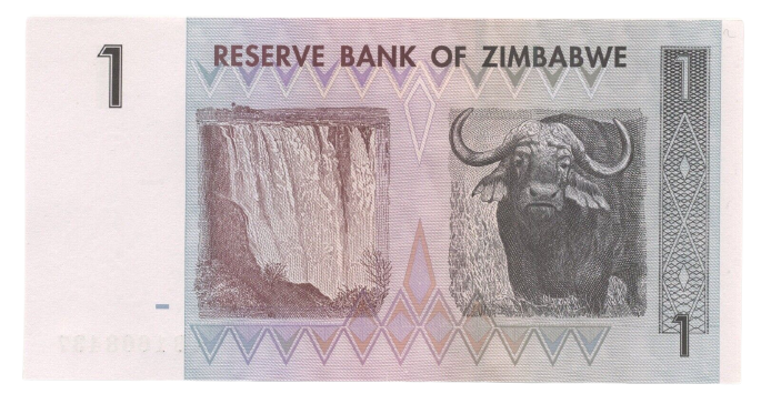 A Set Of 2 Pcs: Zimbabwe 100 Trillion And OneDollar banknotes. Genuine, UNC AA - worldbanknote