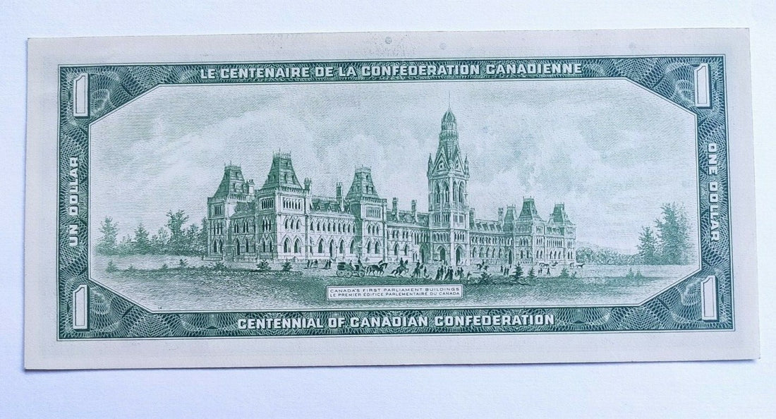 1967 Duel Language Bank of Canada Banque Du Canada $1 One Dollar Banknote