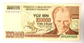Turkey 100000  Lira Very Fine/ref d2