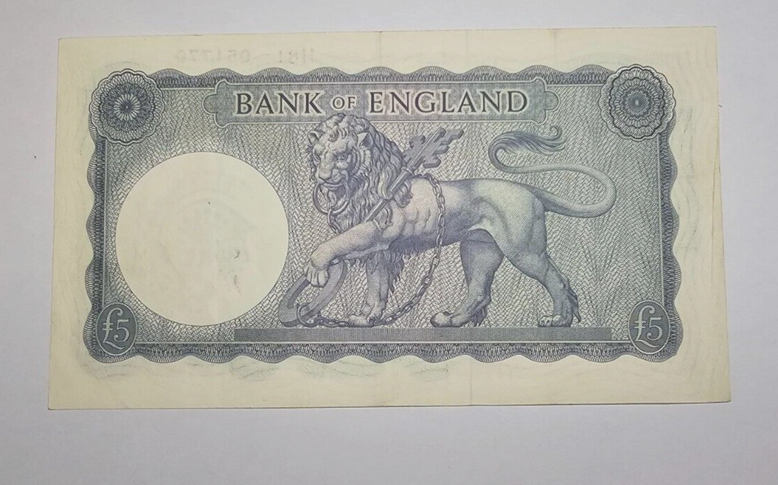 Bank Of England £5 NOTES LK O'BRIEN Very Fine/ref b1 - worldbanknote