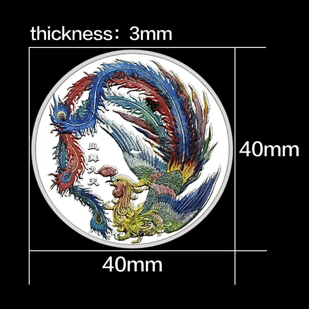 coins / souvenir - Chinese myths /phoenix silver plated