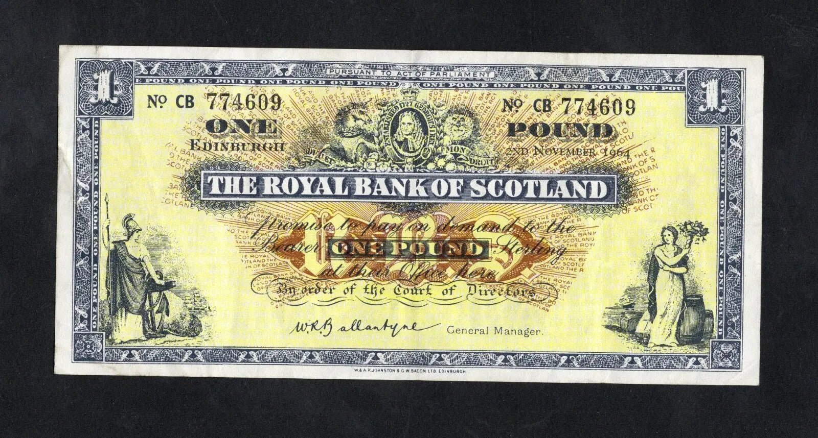 THE ROYAL BANK OF SCOTLAND £1 Banknotes 1952/66by Year & Prefix /REF D4