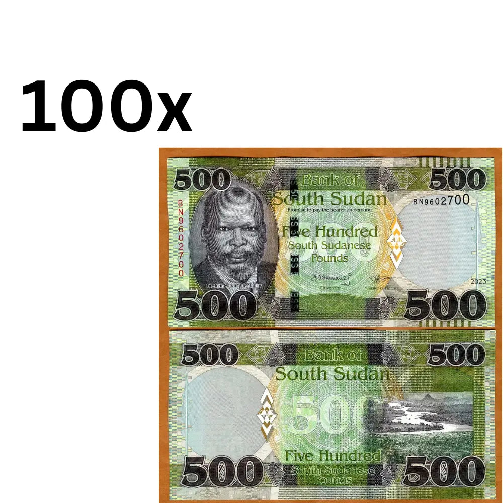 100x SOUTH SUDAN 500 POUNDS  2023 UNC