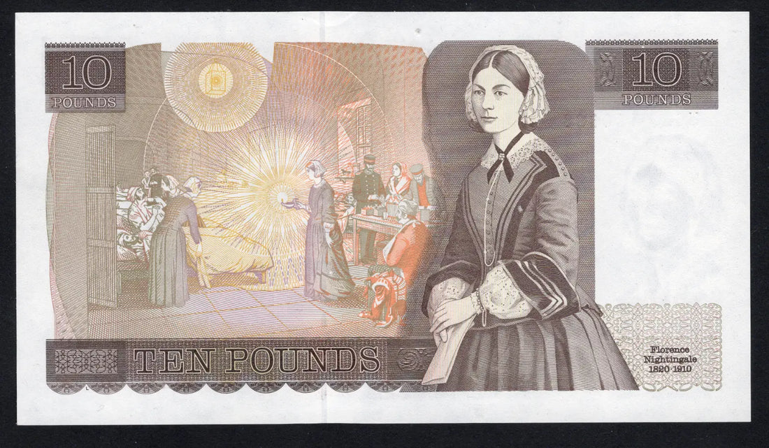 FRONT OF FLORENCE NIGHTINGALE BANK OF ENGLAND £10  rare serial numb