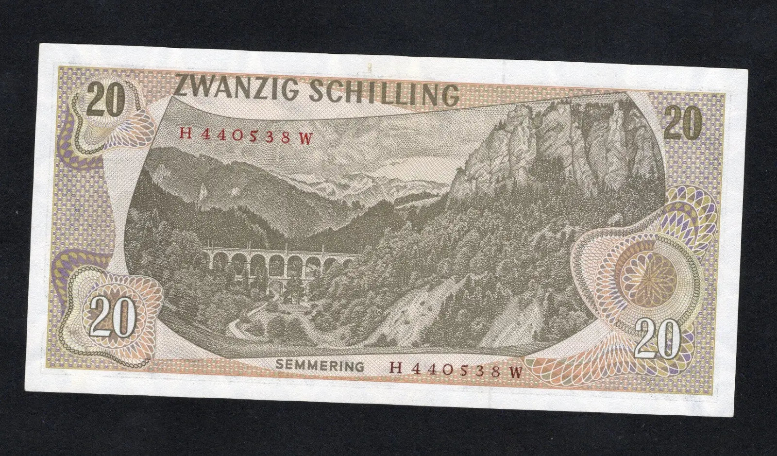 AUSTRIA ZWANZIG 20 SCHILLING NOTE 1967 ISSUE UNC UNCIRCULATED/d11