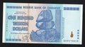 Zimbabwe 100 Trillion Dollar banknote. Genuine, AUNC AA Serial Number UV checked