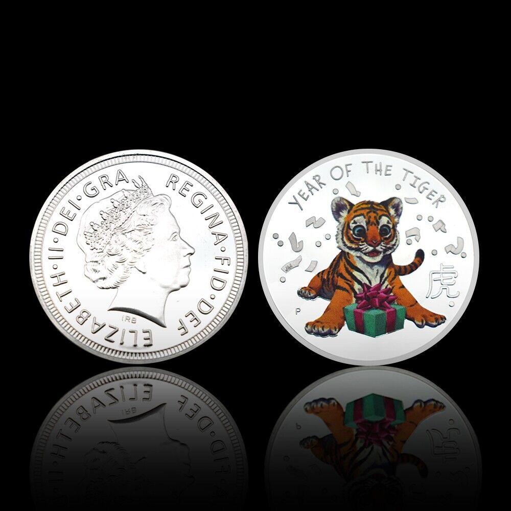 2022 Lunar Year Of The Tiger Silver plated Coin - worldbanknote