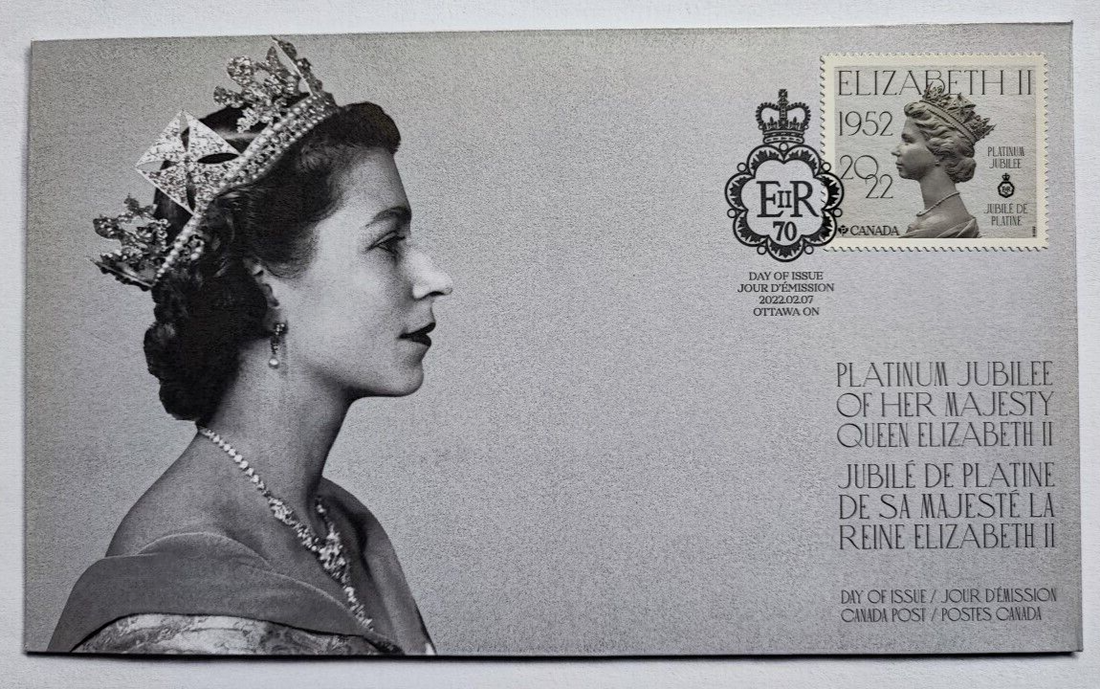 2022 Canada Queen Elizabeth First Day Cover Platinum Jubilee FDC