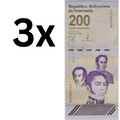 3xNEW BANKNOTE 200 BOLIVARES (200'000.000 BS) 2023 /2024 VENEZUELA UNC - worldbanknote
